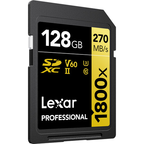 Lexar 64GB Professional 1800x UHS-II SDXC Memory Card (GOLD Series)