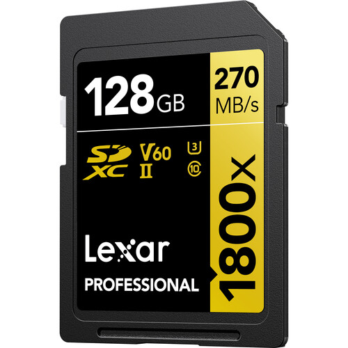 Lexar 64GB Professional 1800x UHS-II SDXC Memory Card (GOLD Series)