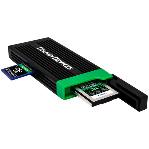 قارئ بطاقات الذاكرة USB 3.2 CFexpress Type B من Delkin Devices وبطاقة الذاكرة SD UHS-II