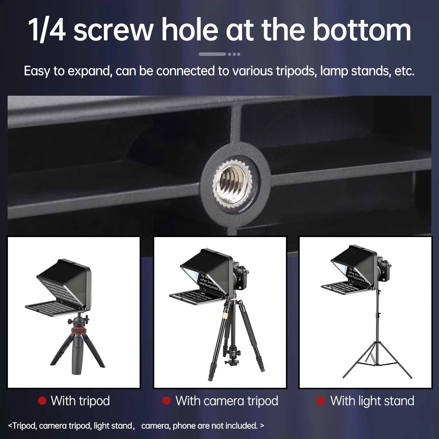 LENSGO TC7 Teleprompter for iPad Tablet Smartphone DSLR Camera w/Remote Control, APP Compatible with iOS & Android System for Online Teaching Vlogger Live Streaming Interview, Fold in One Sec