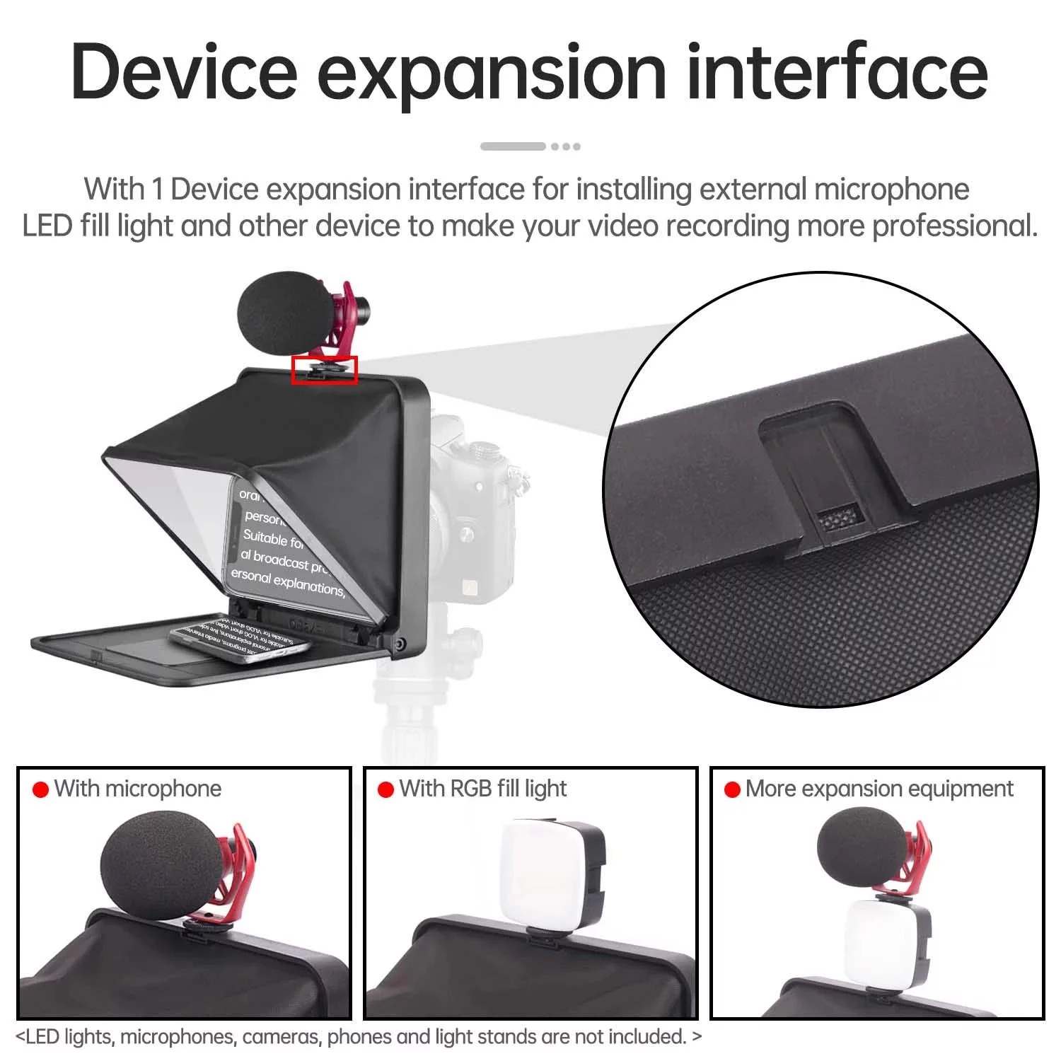 LENSGO TC7 Teleprompter for iPad Tablet Smartphone DSLR Camera w/Remote Control, APP Compatible with iOS & Android System for Online Teaching Vlogger Live Streaming Interview, Fold in One Sec