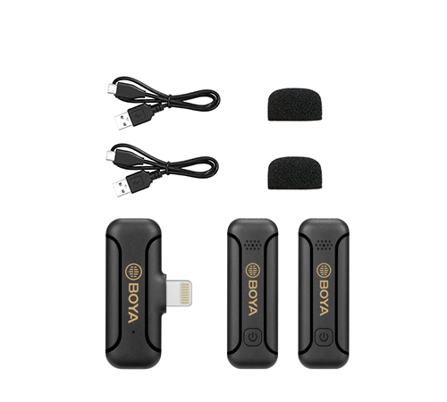 BOYA BY-WM3T2-D1 Digital True-Wireless Microphone System with Lightning Connector for iOS Mobile Devices (2.4 GHz)