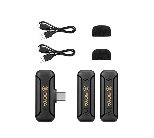 BOYA BY-WM3T2-U1 Digital True-Wireless Microphone System with USB Type-C Connector for Mobile Devices (2.4 GHz)