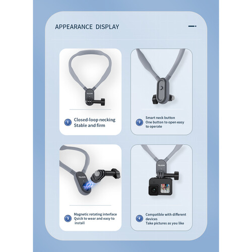 TELESIN U-Hanging Neck Bracket for Action Camera TE-HNB-001