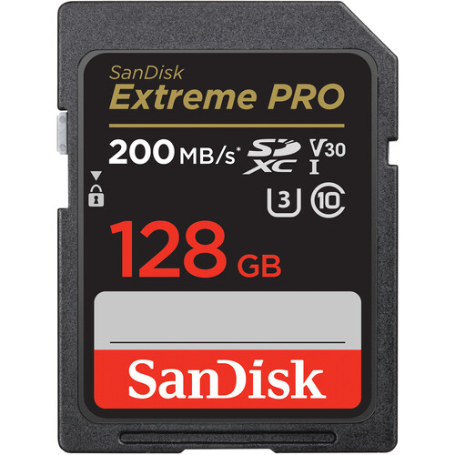 SanDisk 128GB Extreme 200MB/s PRO UHS-I SDXC Memory Card