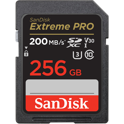 SanDisk 256GB Extreme PRO 200MB/s UHS-I SDXC Memory Card