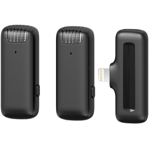 Ulanzi J12 2-Person Wireless Microphone System with Lightning Connector for iOS Devices (Black)