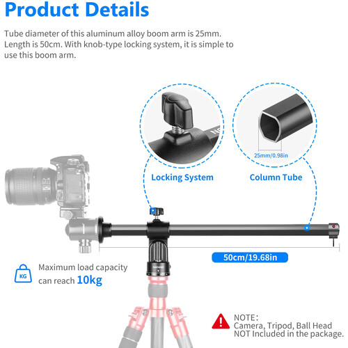 Neewer 19.7" Tripod Extension Boom Arm