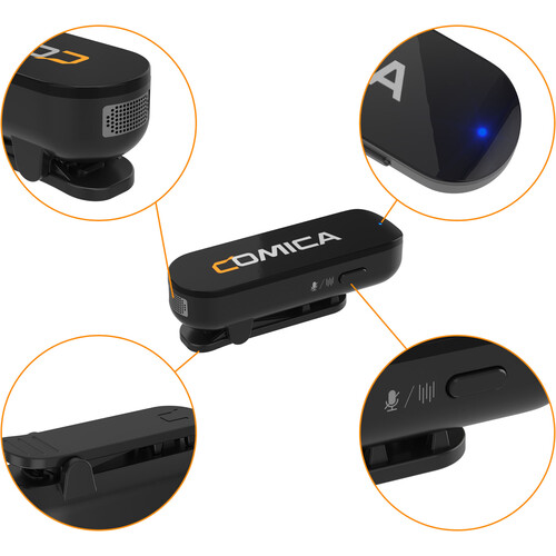 Comica Audio Vimo S MI 2-Person Wireless Microphone System with Lightning Connector for iOS Devices (White, 2.4 GHz)