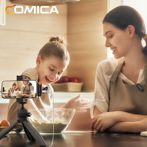 Comica Audio Vimo S MI 2-Person Wireless Microphone System with Lightning Connector for iOS Devices (White, 2.4 GHz)