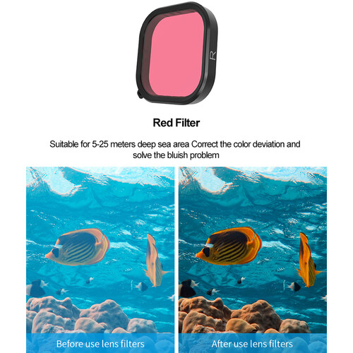 TELESIN Underwater Housing & Lens Filter Kit for GoPro (Purple, Red & Magenta) GP-WTP-904