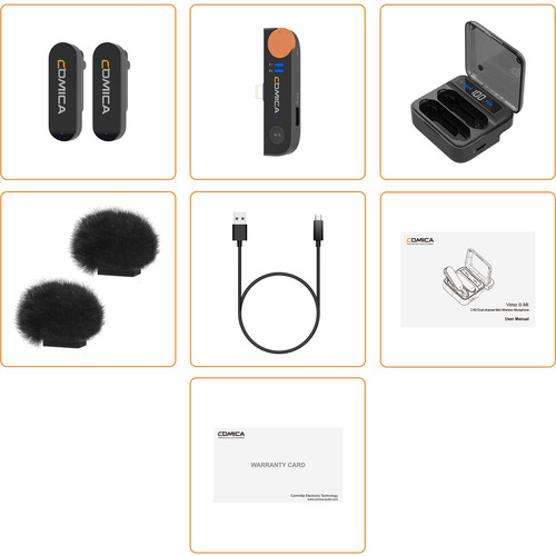 Comica Audio Vimo S MI 2-Person Wireless Microphone System with Lightning Connector for iOS Devices (White, 2.4 GHz)
