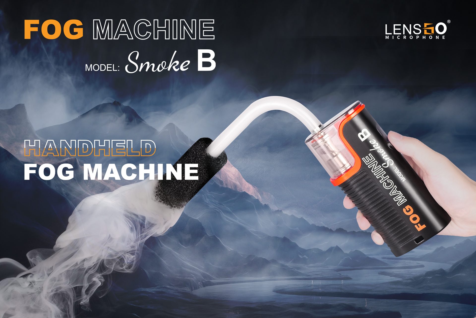 LENSGO Smoke Machine, Fog Machine with Remote Control Portable Hand-held Forgger for Photography, Outdoor Events, Parties, Stage Effects, Halloween, Disinfection or Weddings