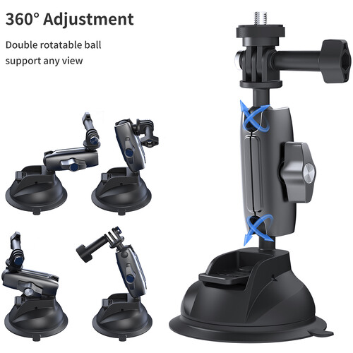 TELESIN Suction Cup Camera Mount with 3-Prong Mount TE-SUC-010