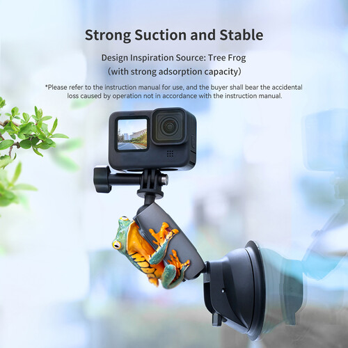 TELESIN Suction Cup Camera Mount with 3-Prong Mount TE-SUC-010