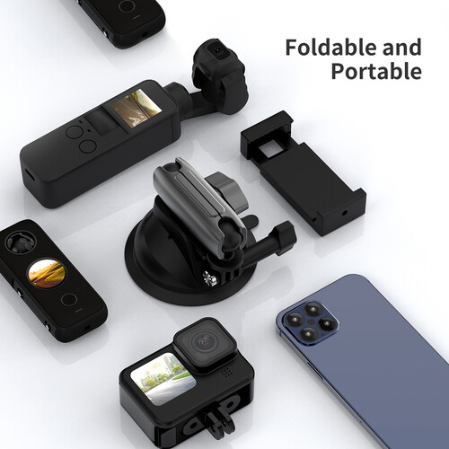 TELESIN Suction Cup Camera Mount with 3-Prong Mount TE-SUC-010
