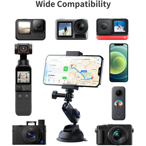 TELESIN Suction Cup Camera Mount with 3-Prong Mount TE-SUC-010