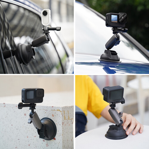 TELESIN Suction Cup Camera Mount with 3-Prong Mount TE-SUC-010