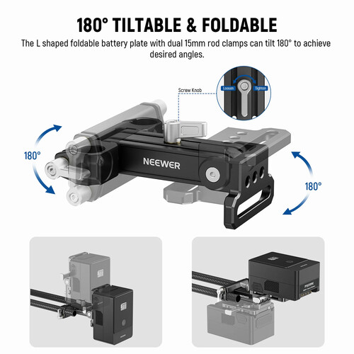 Neewer 15mm LWS Baseplate Kit with V-Mount Battery Plate