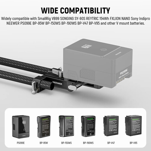 Neewer 15mm LWS Baseplate Kit with V-Mount Battery Plate