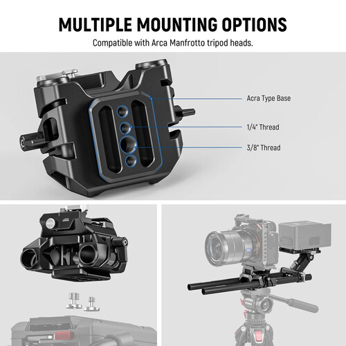 Neewer 15mm LWS Baseplate Kit with V-Mount Battery Plate