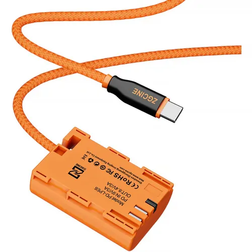 ZGCINE USB-C PD to LP-E6 Dummy Battery with Braided Wire 23.6″ (PD-LPE6)