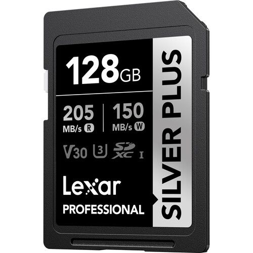 بطاقة ذاكرة Lexar 128GB 205MB/s Professional SILVER PLUS UHS-I SDXC