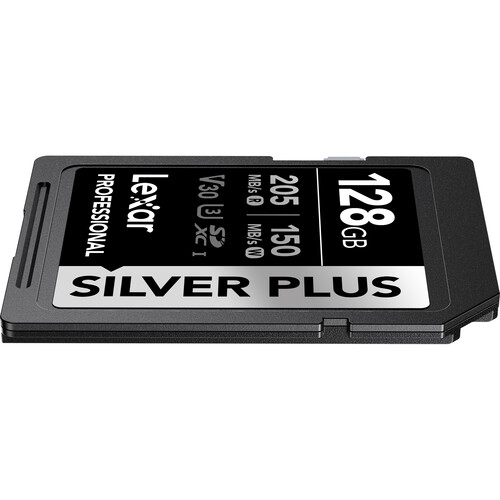 بطاقة ذاكرة Lexar 128GB 205MB/s Professional SILVER PLUS UHS-I SDXC