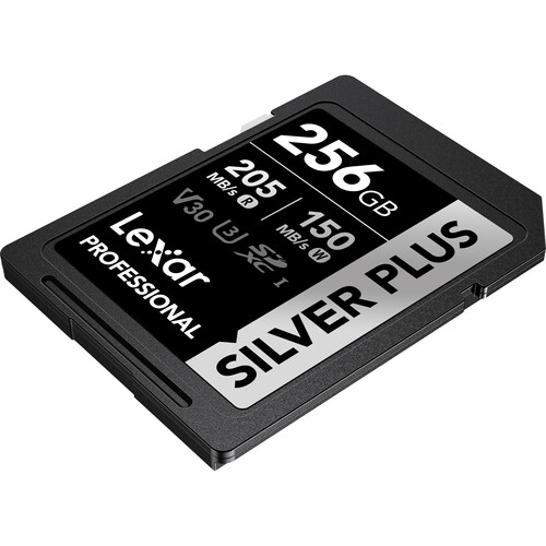 بطاقة ذاكرة Lexar Professional SILVER PLUS UHS-I SDXC بسعة 256 جيجابايت وسرعة 205 ميجابايت/ثانية
