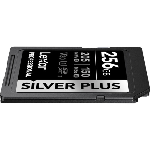 بطاقة ذاكرة Lexar Professional SILVER PLUS UHS-I SDXC بسعة 256 جيجابايت وسرعة 205 ميجابايت/ثانية