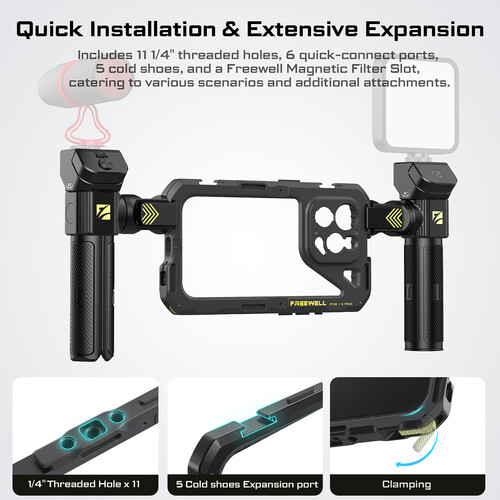 Freewell Genius Smartphone Rig Cage for iPhone 15 Pro