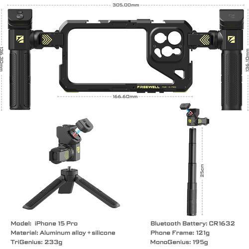 Freewell Genius Smartphone Rig Cage for iPhone 15 Pro