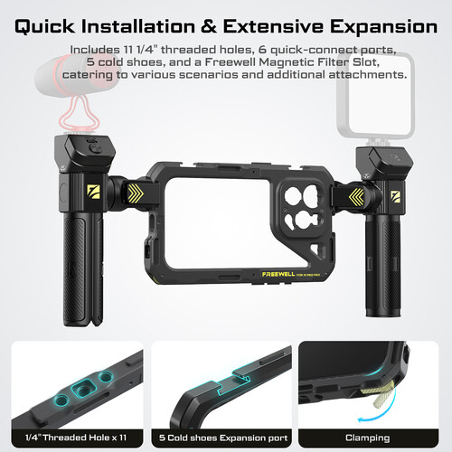 Freewell Genius Smartphone Rig Cage for iPhone 15 Pro Max