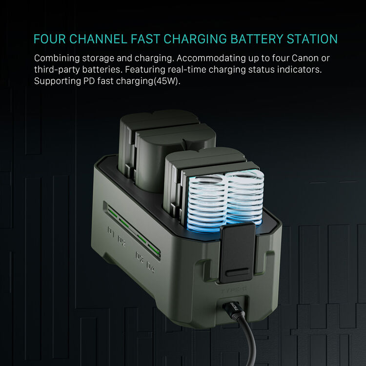 Tilta Portable Charging Station for LP-E6 Batteries (Green) TBC-E6-GN Tilta Portable Charging Station for LP-E6 Batteries (Green) TBC-E6-GN