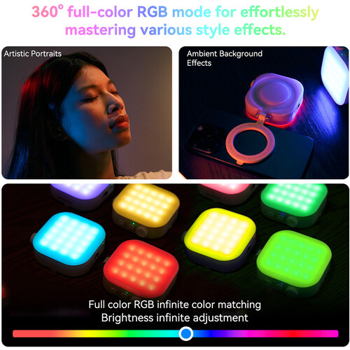 TELESIN Magnetic Ice Cube RGB Light for Magnetic Smartphones P5-BGD-03