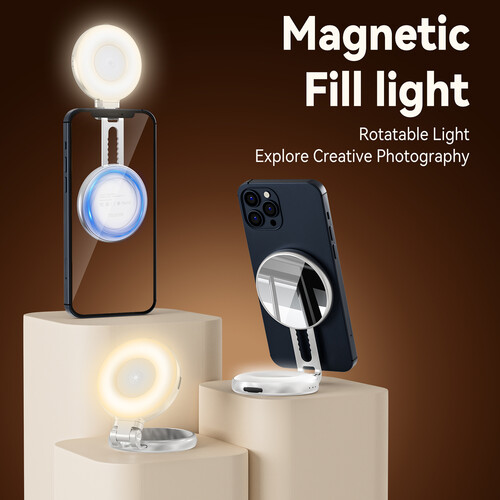 TELESIN C03 Magnetic Ring Light for Phones (Silver) S5-BGD-01
