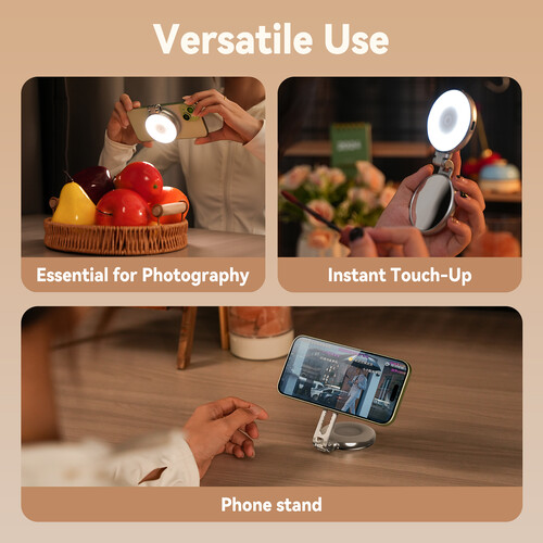 TELESIN C03 Magnetic Ring Light for Phones (Silver) S5-BGD-01