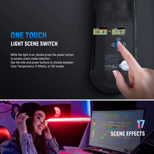 Neewer Basics GC30C Handheld Inflatable RGB LED Fill Light (35")