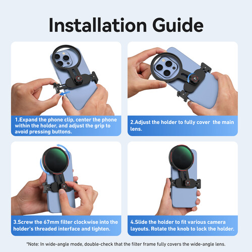 TELESIN Mobile Phone Filter Holder (67mm) P3-EAK-02