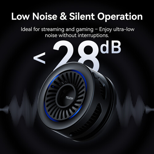 TELESIN Magnetic Cooler for Smartphones and Tablets (Cooling with Wireless Charging) P9-MPR-01-P