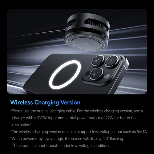 TELESIN Magnetic Cooler for Smartphones and Tablets (Cooling with Wireless Charging) P9-MPR-01-P