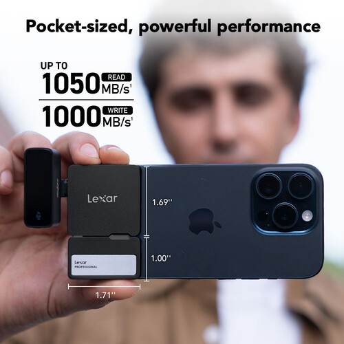 Lexar 2TB Professional Go USB 3.2 Gen 2 Portable SSD with Hub