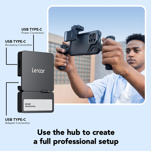Lexar 2TB Professional Go USB 3.2 Gen 2 Portable SSD with Hub