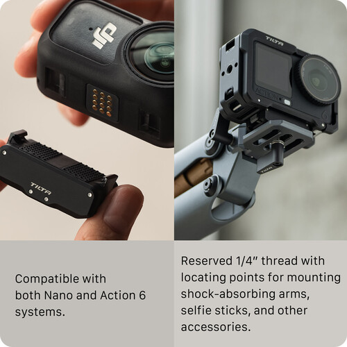 Tilta Camera Cage Base Kit for DJI Osmo Action 6 (Black) TA-T95-A-B Tilta Camera Cage Base Kit for DJI Osmo Action 6 (Black) TA-T95-A-B