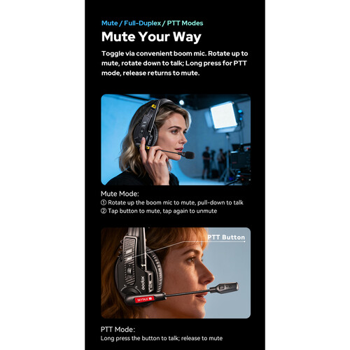 Godox SkyTalk Air 5S 5-Person Full-Duplex Wireless Intercom Headset System (2.4 GHz)