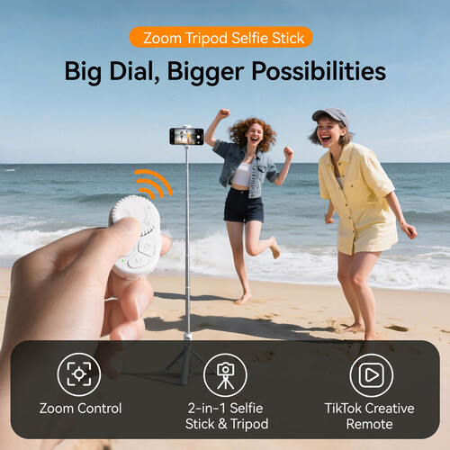 TELESIN 51'' Phone Tripod & Selfie Stick with Zoom Remote P1-TSS-001