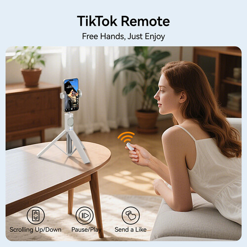 TELESIN 51'' Phone Tripod & Selfie Stick with Zoom Remote P1-TSS-001