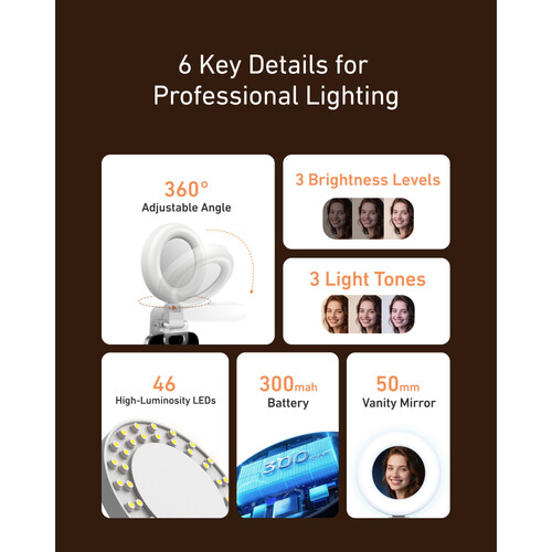 TELESIN Mobile Phone Beauty Fill Light P5-BGD-04
