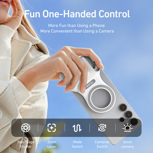 TELESIN Fun Shot Magnetic Grip (White)