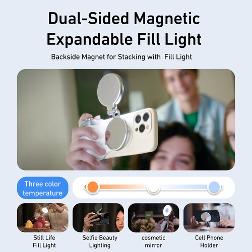 TELESIN Fun Shot Magnetic Grip (White)